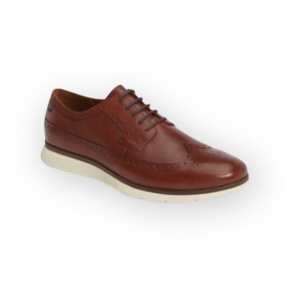 Timberland ✪ Brogue Oxford Wingtip Edgy Leather Lace Up Shoes ✪ Dark Tan Brown - Picture 15 of 16